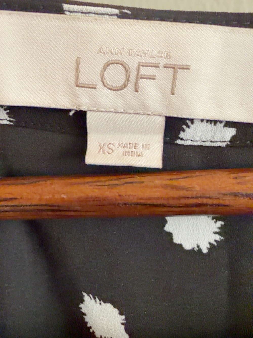 LOFT Black White Polka Dot Cuffed Sleeve Blouse Top XS - Picture 5 of 8